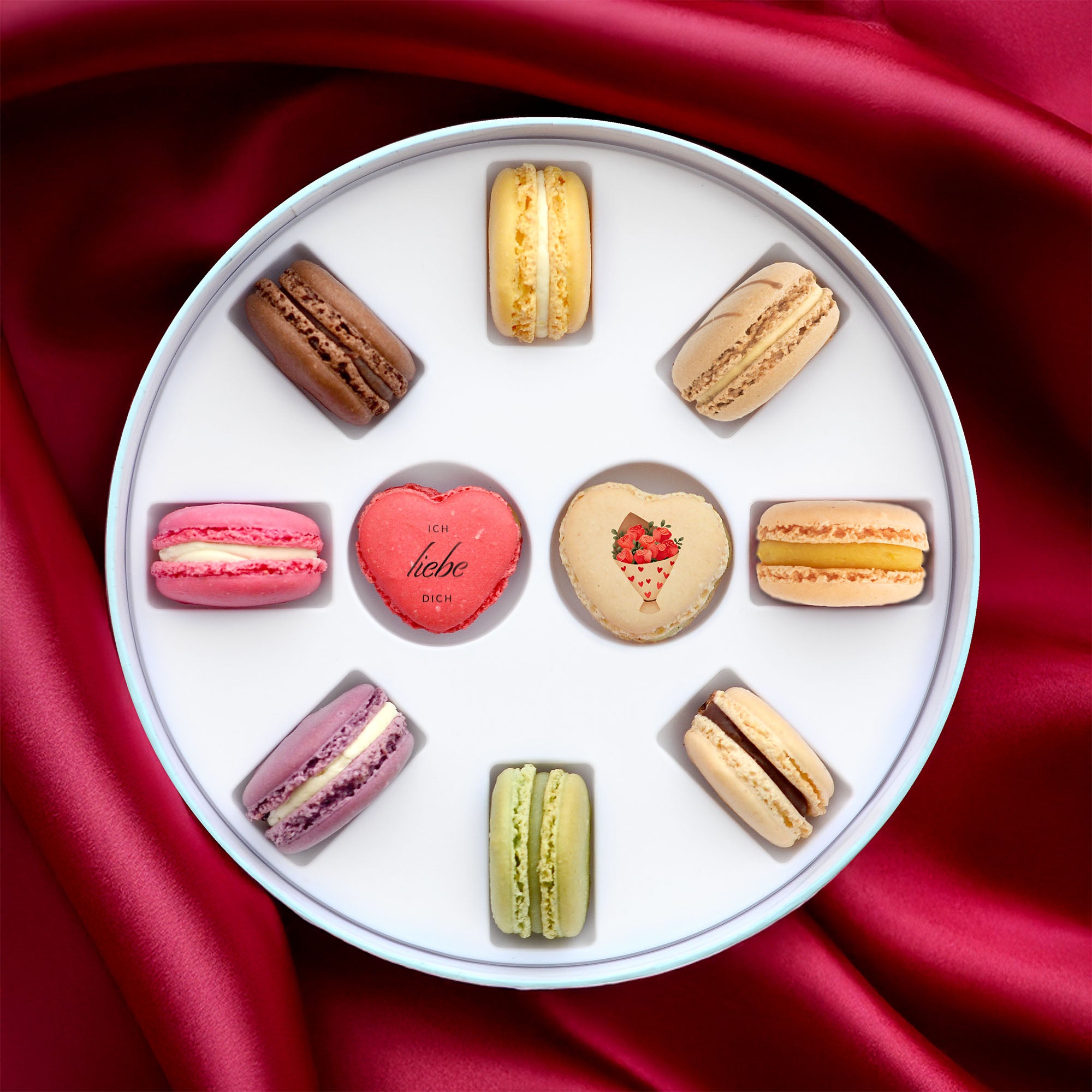 Macaron mit Botschaft Geschenkbox   - Love Edition
