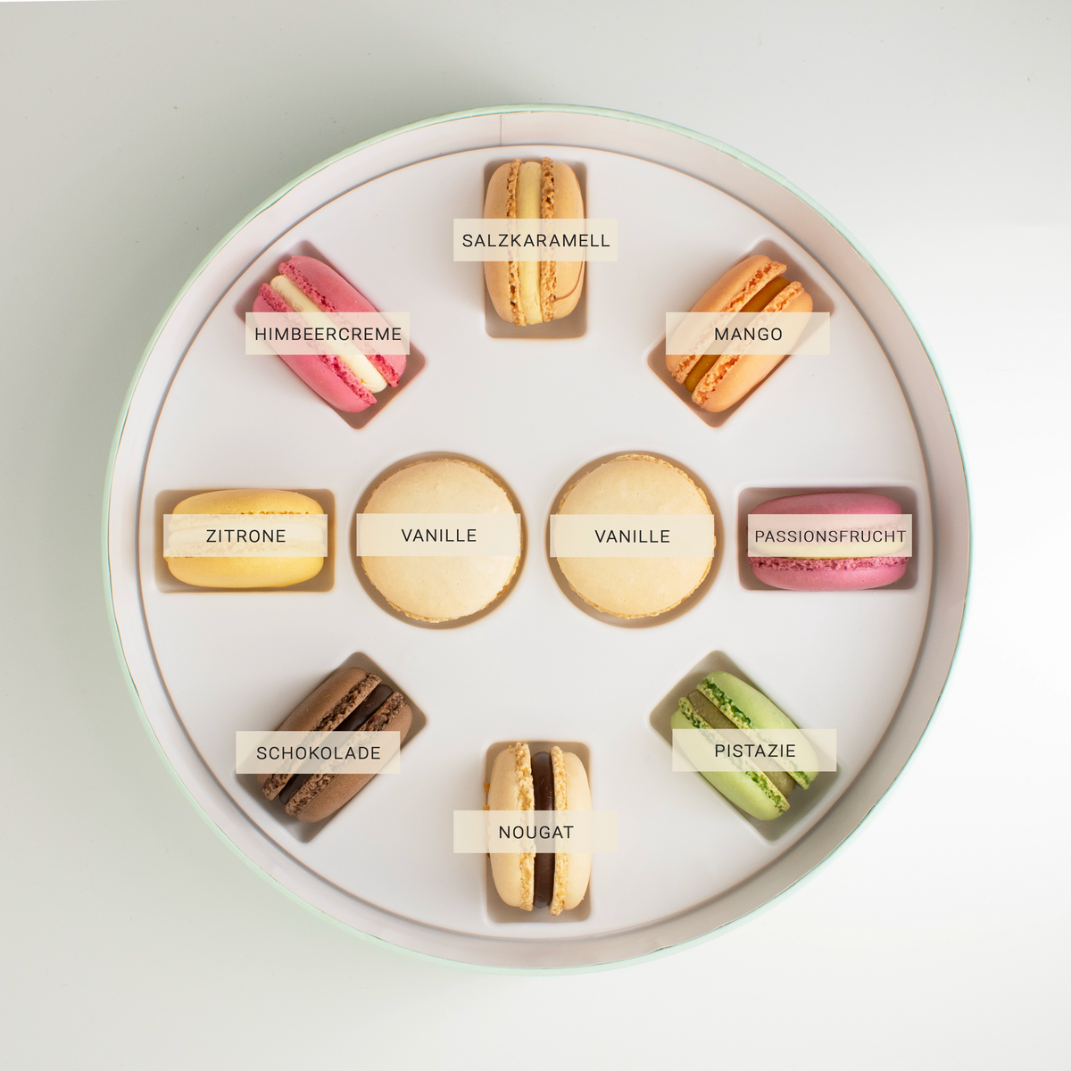 Macaron-Geschenkbox mit Botschaft – 10 Stück