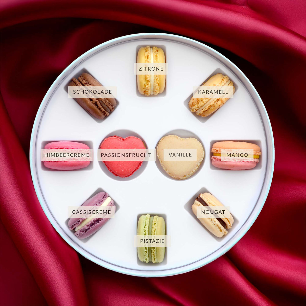 Macaron mit Botschaft Geschenkbox   - Love Edition