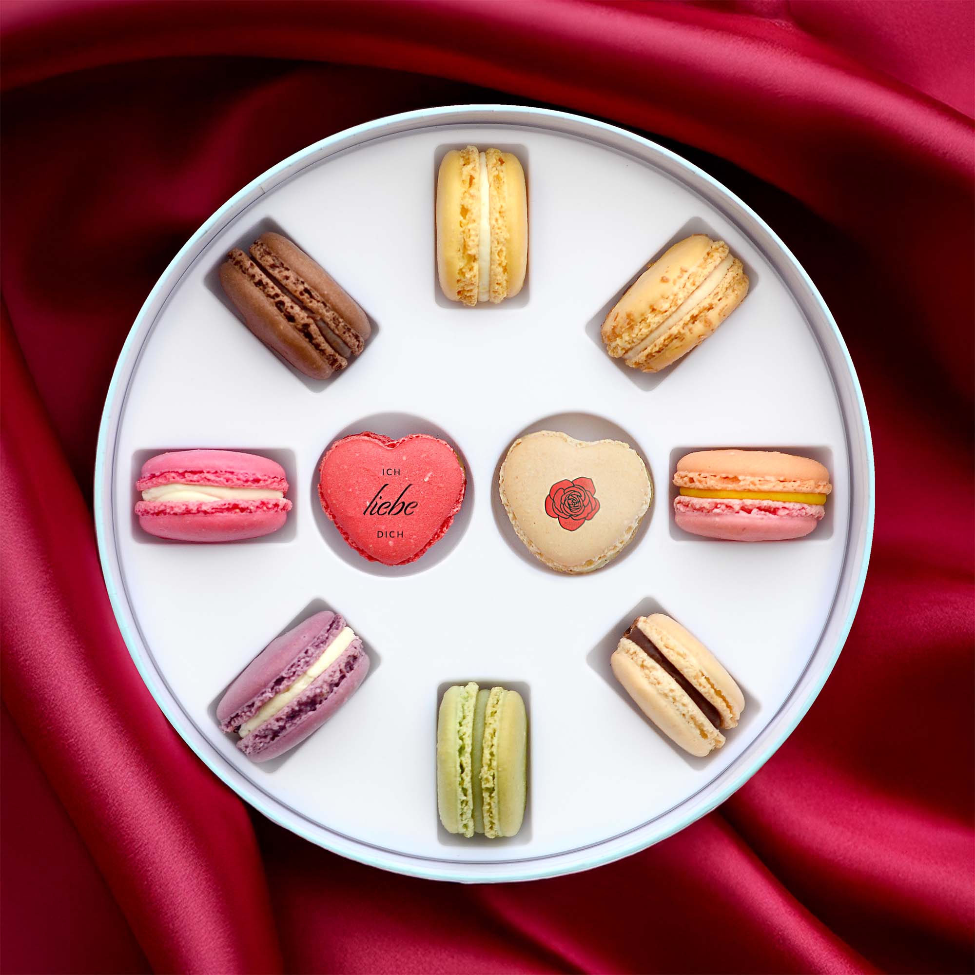 Macaron mit Botschaft Geschenkbox   - Valentinstag