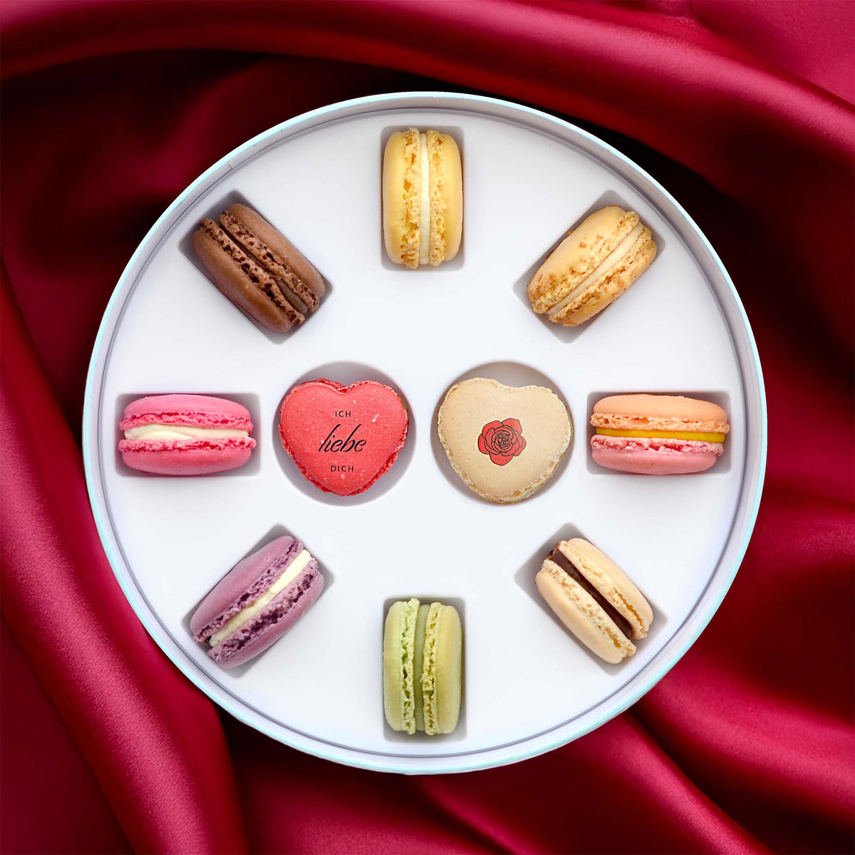 Macaron mit Botschaft Geschenkbox   - Love Edition