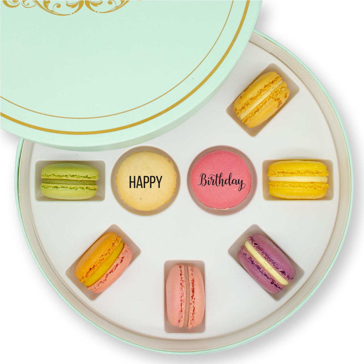 bedruckte Macaron Geschenkbox  - Macarons mit Botschaft