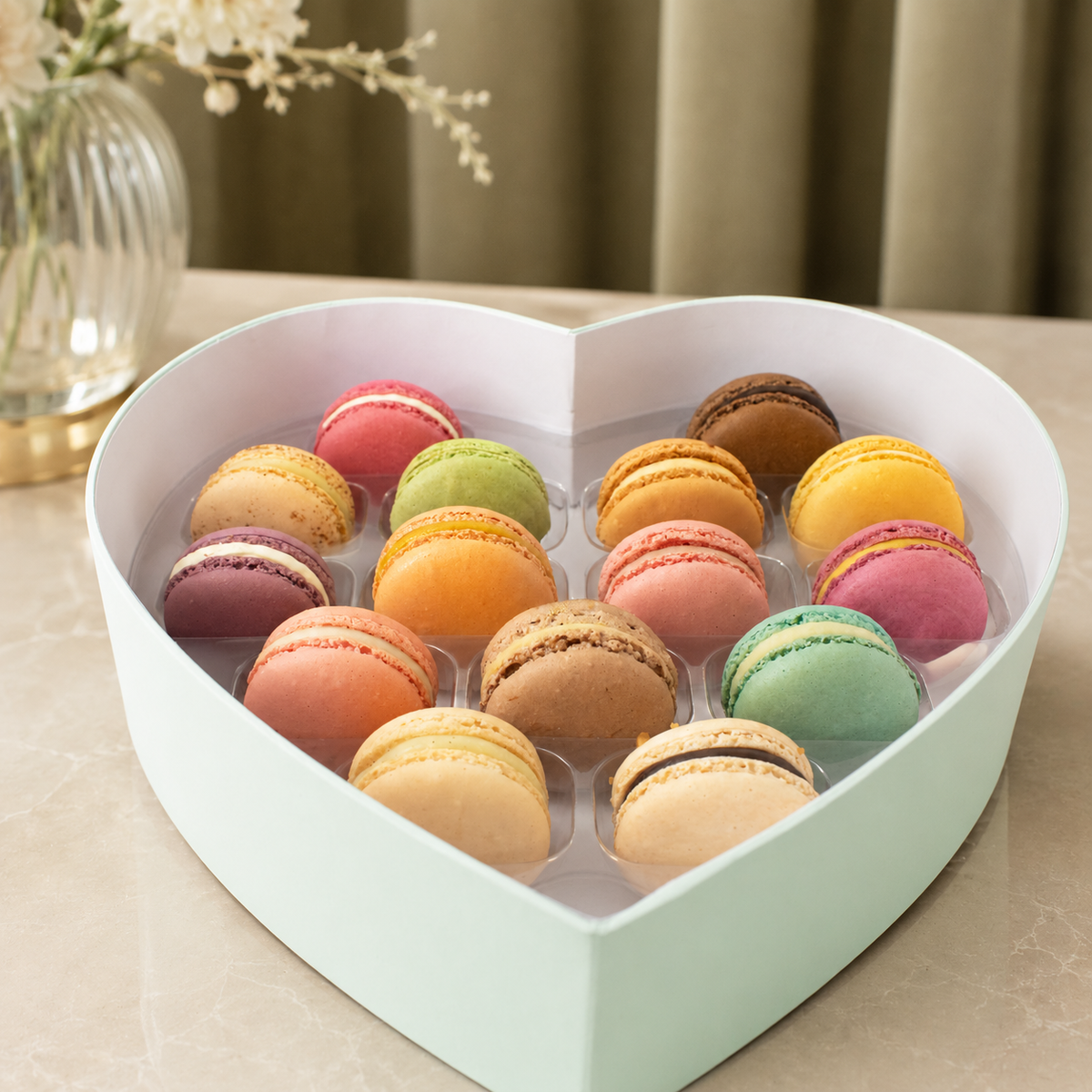 Herz Macaron Geschenkbox - Haus Kollektion