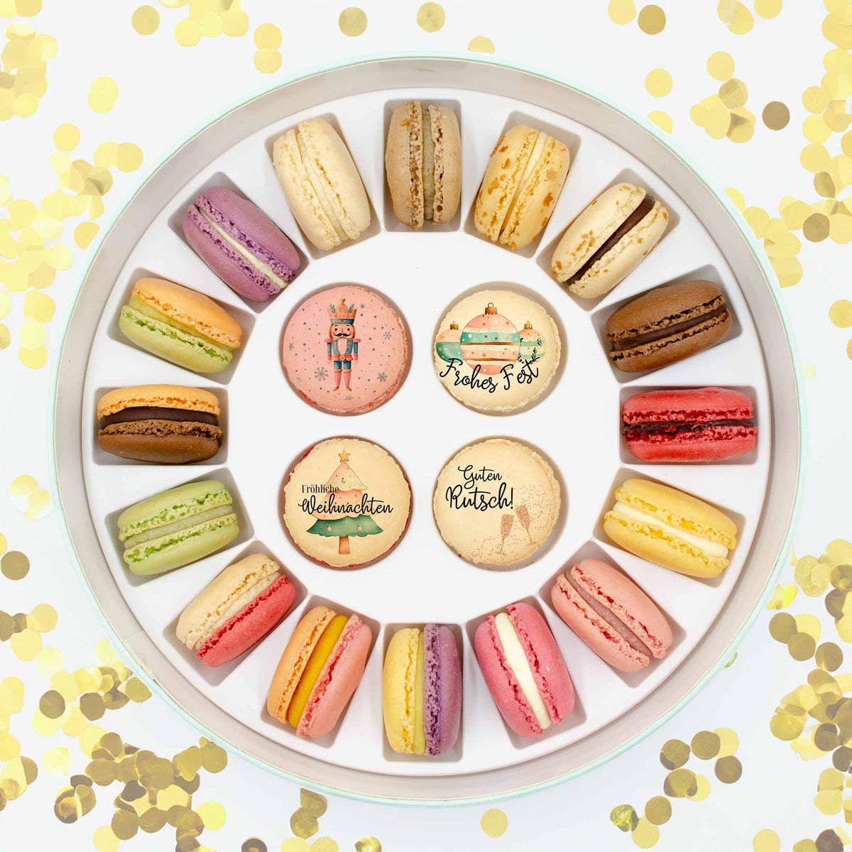 große Macaron Geschenkbox  - Festlich