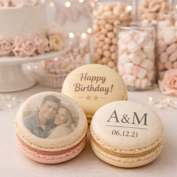 Personalisierte Macarons mit Bild/Logo/Text bedruckt