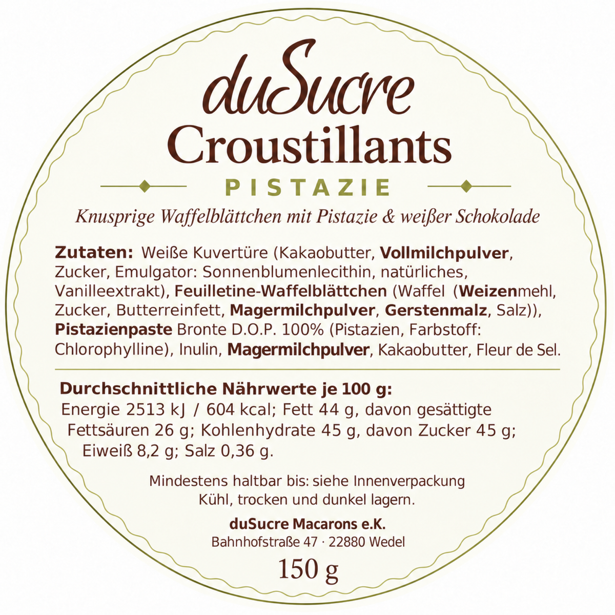 Croustillants Pistazie & Fleur de Sel