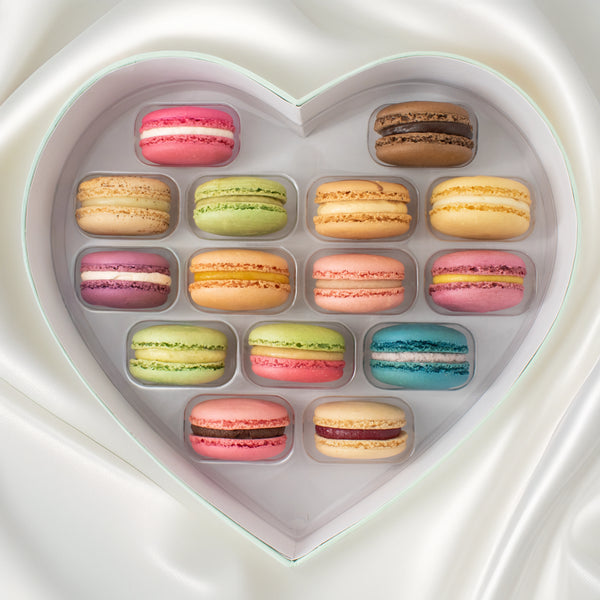 Herz Macaron Geschenkbox - Sorten Karrussell