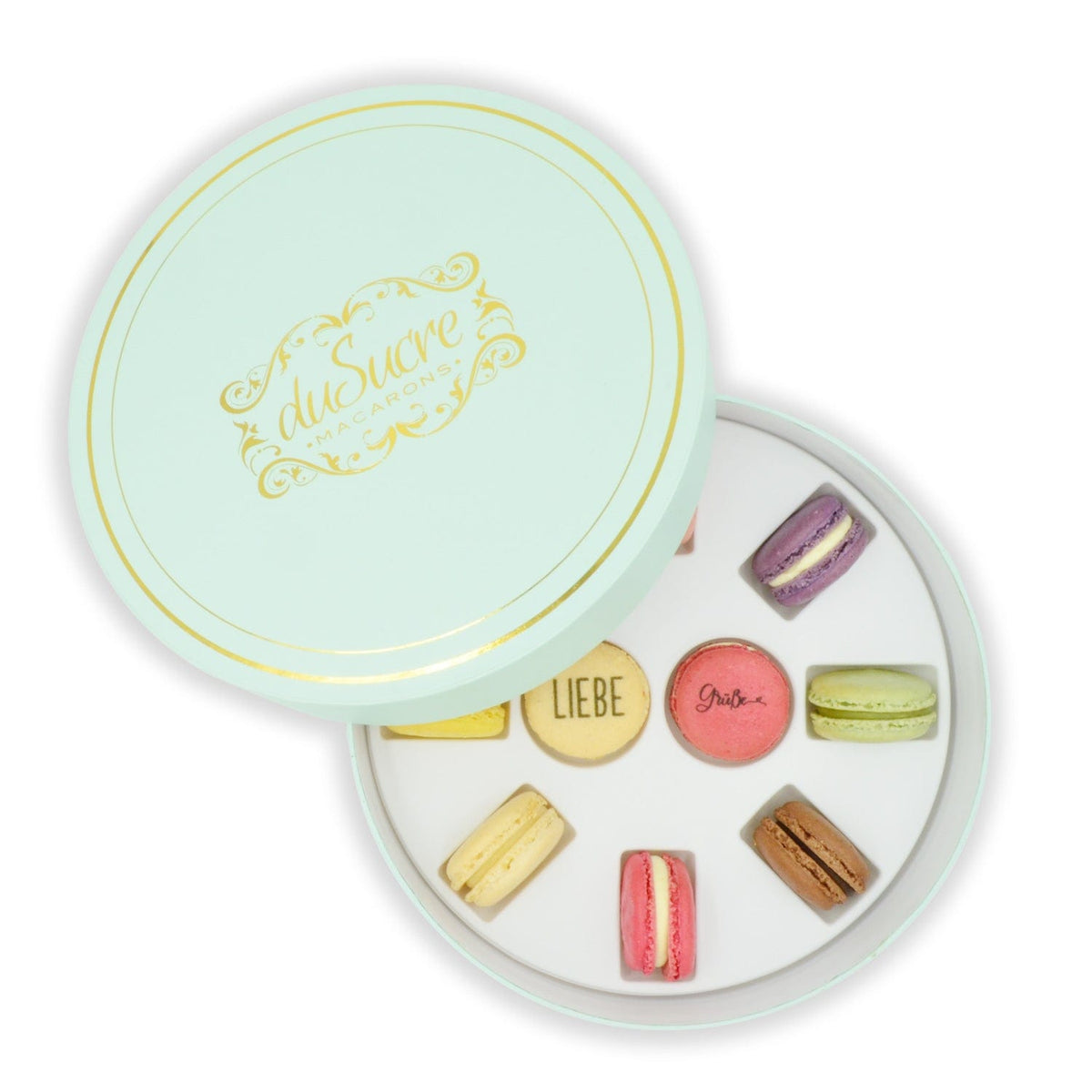 10 Macarons Geschenkbox - mit Botschaft
